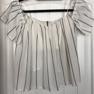 White Bandeau Off The Shoulder Crop Top